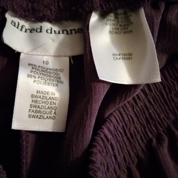 Purple Pull On Pants Alfred Dunner Pockets Straight Leg Textured Soft NWT 10 - Picture 9 of 9